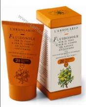 Solari e abbronzanti Fluidosole per il Viso e per il Corpo ad azione Antitempo SPF 20 L ERBOLARIO